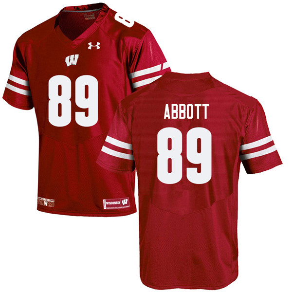 Men #89 A.J. Abbott Wisconsin Badgers College Football Jerseys Sale-Red